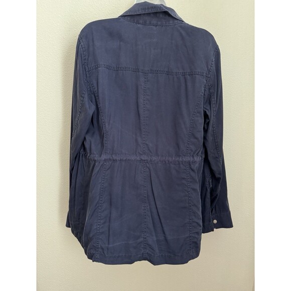 A New Day Womens Jacket M Blue Cinched Lyocell Utility Cargo Medium Lightweight - Picture 2 of 6